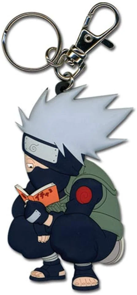 Great Eastern Entertainment Naruto Kakashi Reading The Paradise PVC Keychain,Blue,Large