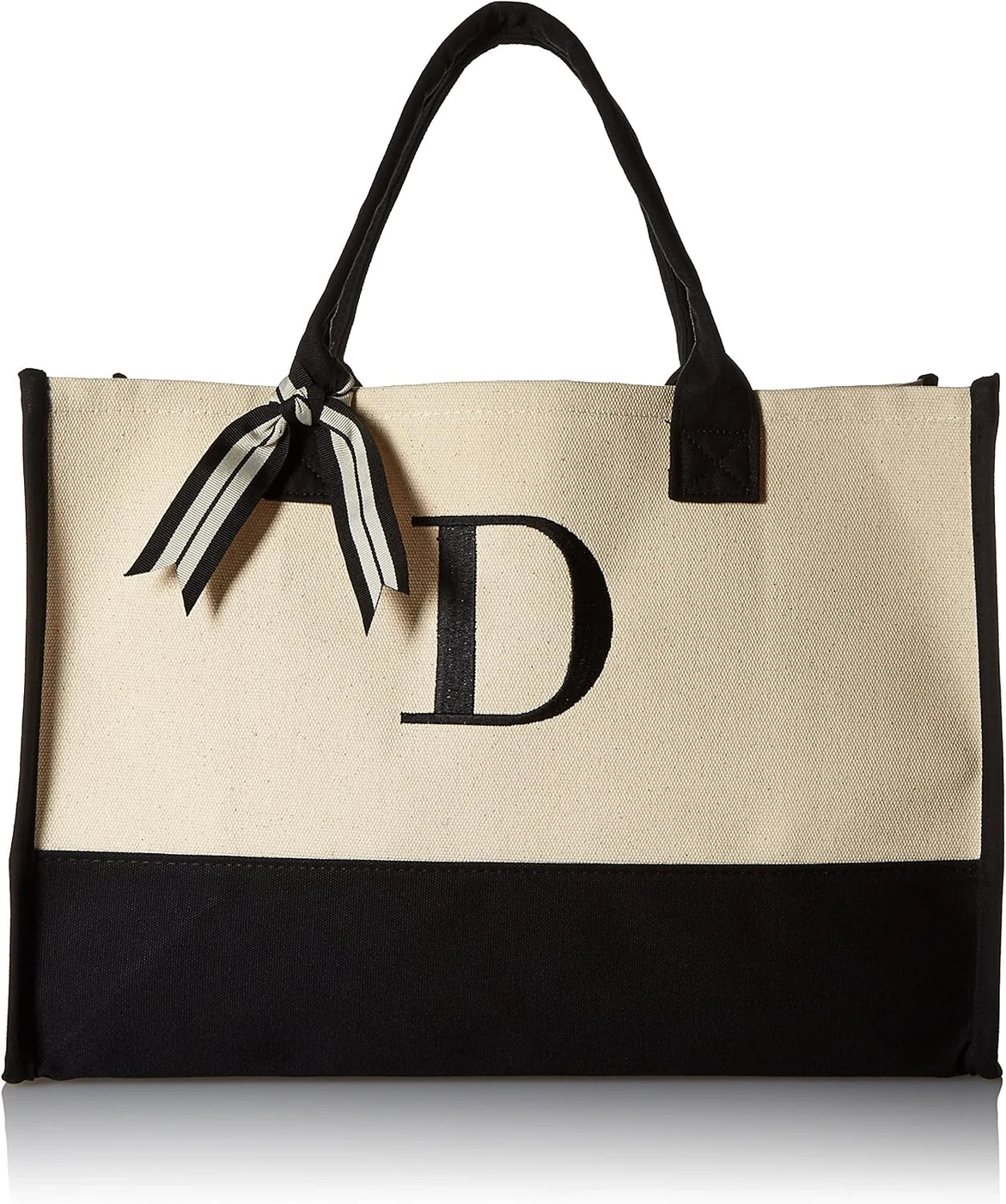 Mud Pie Letter D Initial, Personalized Tote Bag for Women, Initials Bag