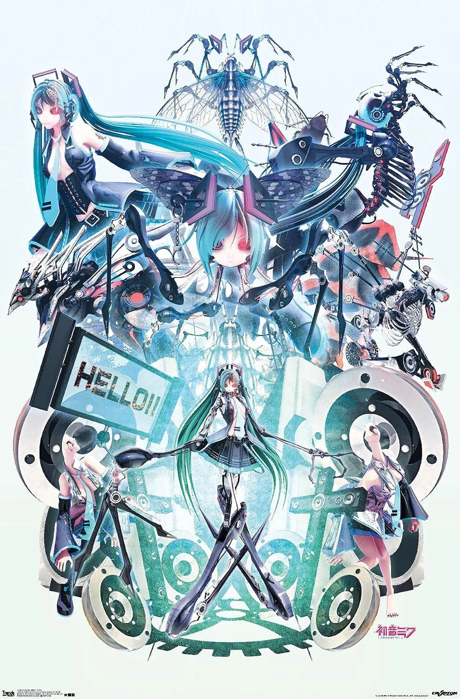 Trends International Hatsune Miku - Hello Wall Poster, 22.375" x 34", Unframed Version