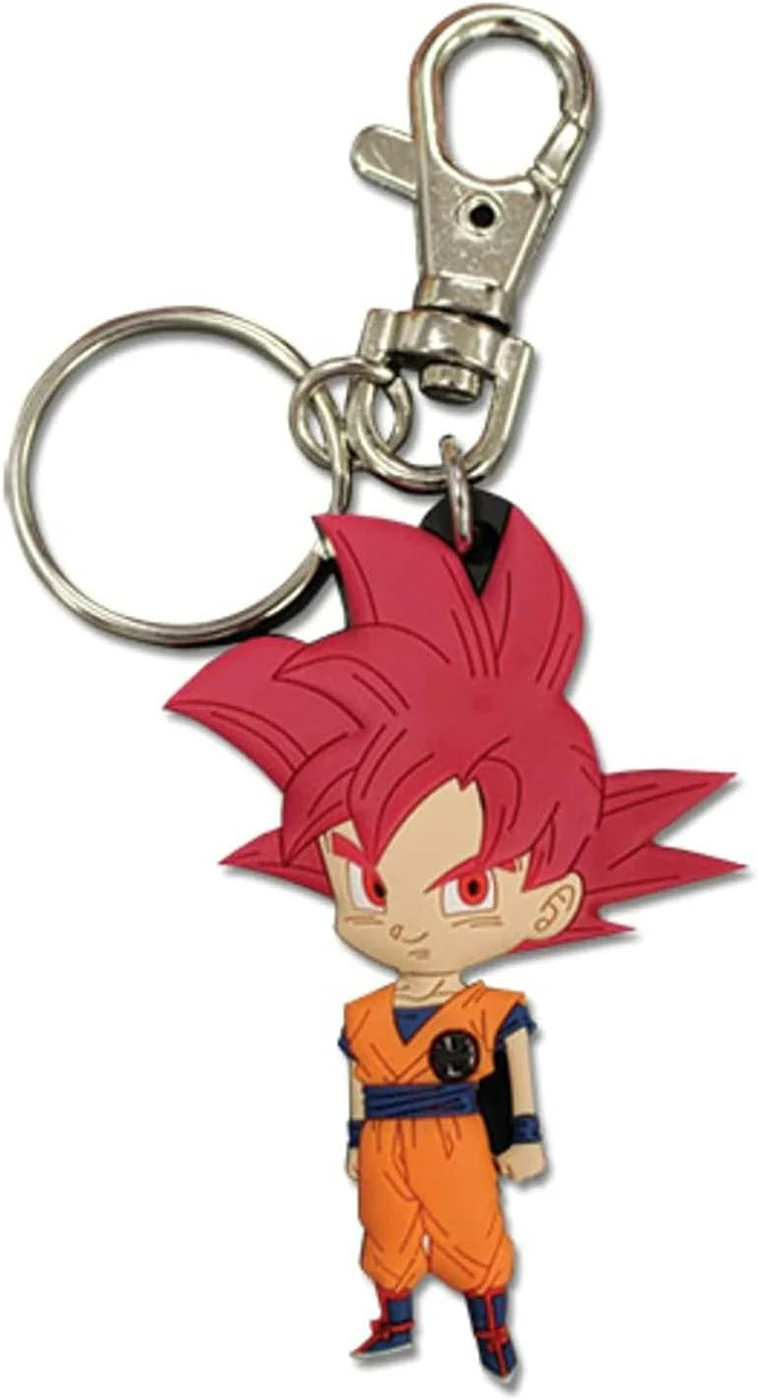 Great Eastern Animation Dragon Ball Super SSG Goku Super Saiyan God Goku PVC Keychain