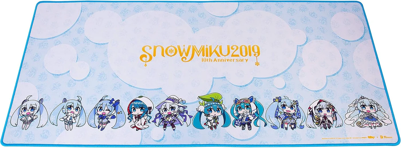 Thermaltake Tt Esports Dasher Extended Hatsune Miku Limited Edition Gaming Mouse Pad Snow Miku 2019 Edition Semi-Coarse Surface Non-Slip Rubber Base 35.43”X15.75”X0.16” MP-DSH-Blksxs-09