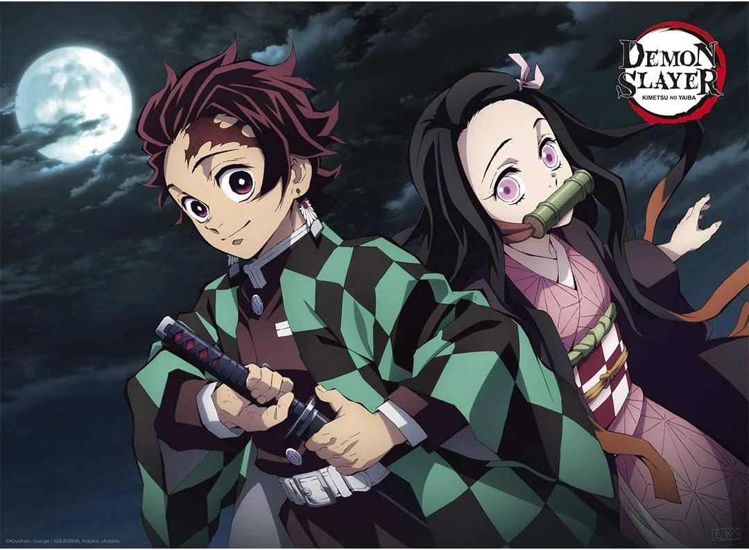 ABYSTYLE Demon Slayer Kimetsu No Yaiba Tanjiro & Nezuko Unframed Mini Poster 15" x 20.5" Features Tanjiro and Nezuko Anime Manga Wall Art Prints for Bedroom Office Room Decor