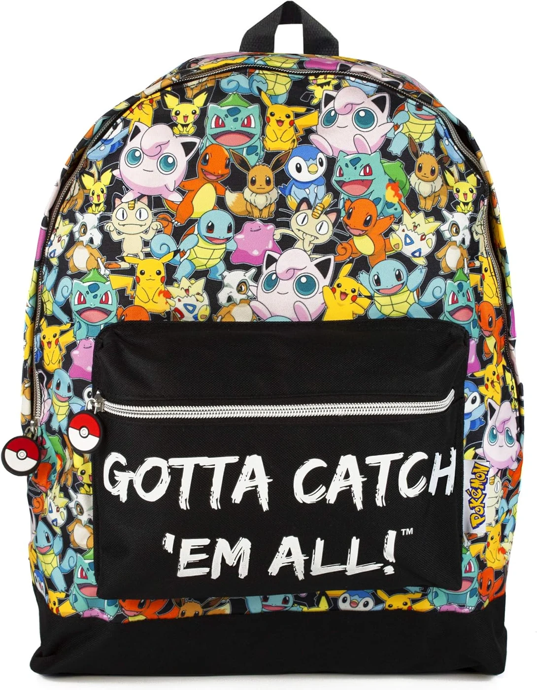 Pokémon Kids School Backpack | Pikachu & Friends Bookbag with Multiple Pockets, Adjustable Straps