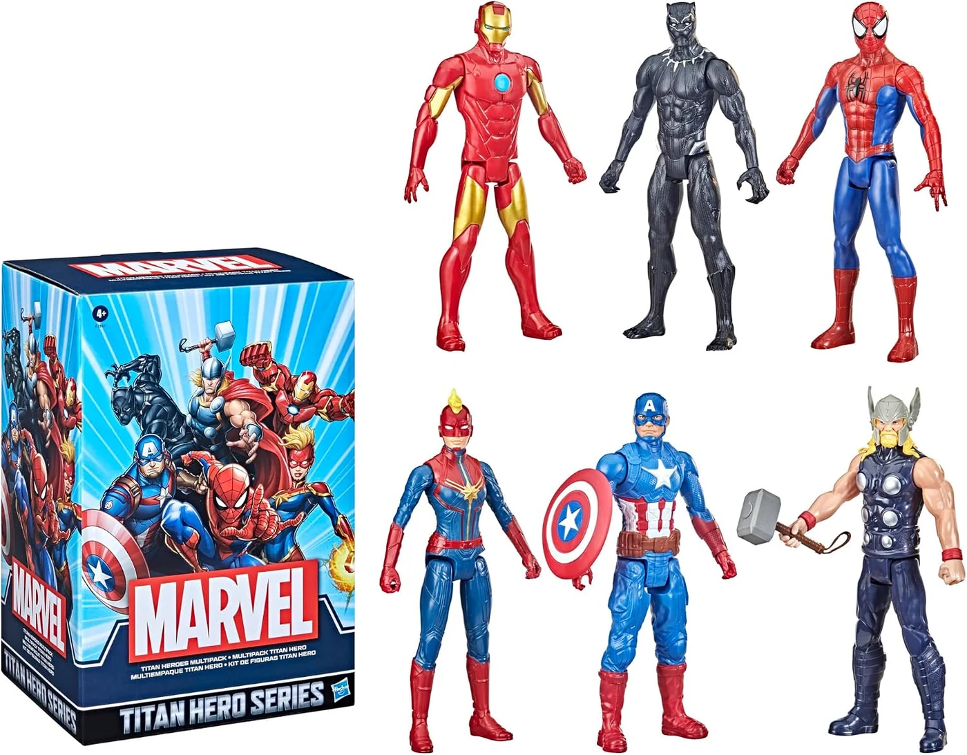 Marvel Titan Hero Series Action Figure Multipack, 6 Action Figures, 12-Inch Toys, Inspired By Marvel Comics, For Kids Ages 4 And Up (Amazon Exclusive)