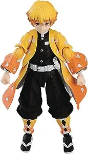 Max Factory Demon Slayer: Kimetsu no Yaiba: Zenitsu Agatsuma Deluxe Figma Action Figure, Multicolor