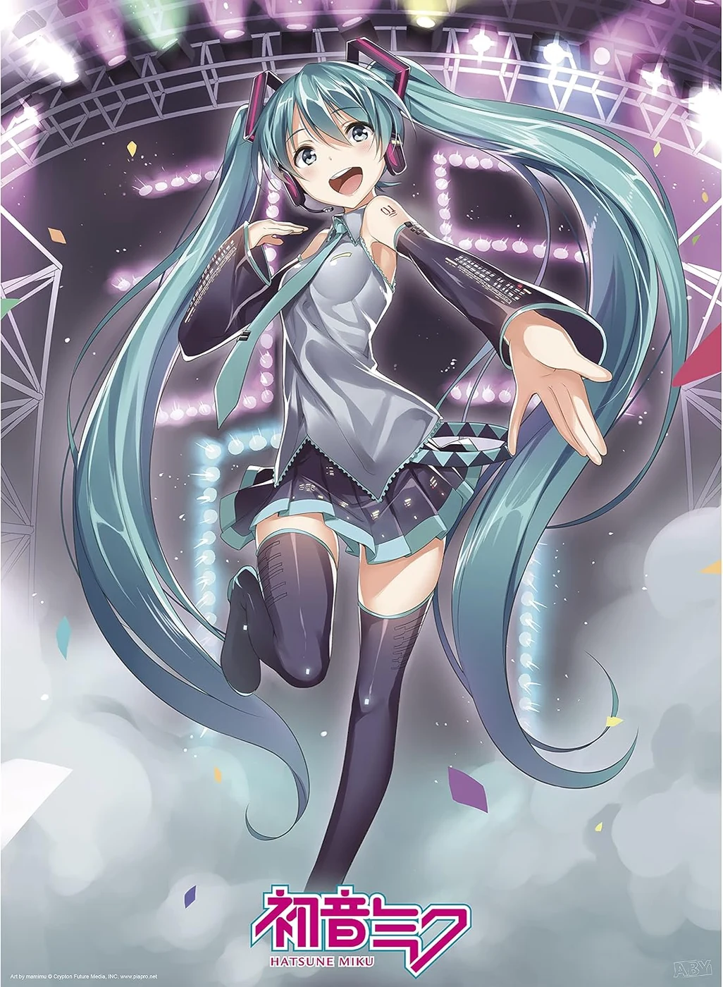 ABYSTYLE Hatsune Miku Unframed Hatsune Miku Stage Chibi Poster 15" x 20" Anime Manga Wall Art Prints for Bedroom Office Room Home Decor
