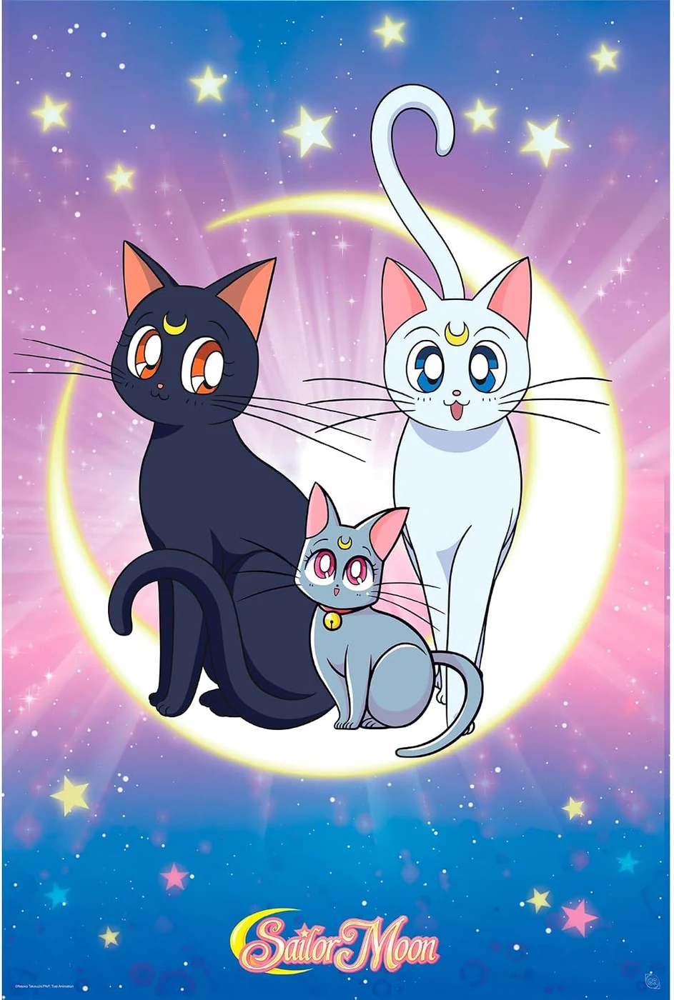 ABYSTYLE - SAILOR MOON - Poster Luna, Artemis & Diana Rolled Filmed 91.5 x 61 cm