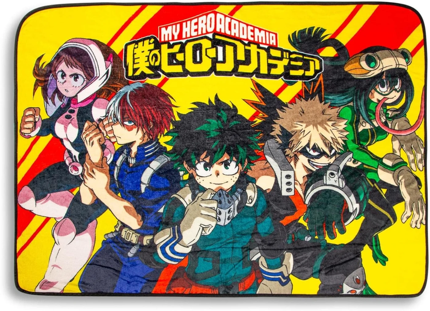 JUST FUNKY My Hero Academia Characters Plush Fleece Throw Blanket | Cozy Sherpa Cover for Sofa and Bed, Home Decor Room Essentials | Anime Manga Gifts and Collectibles | 45 x 60 Inches