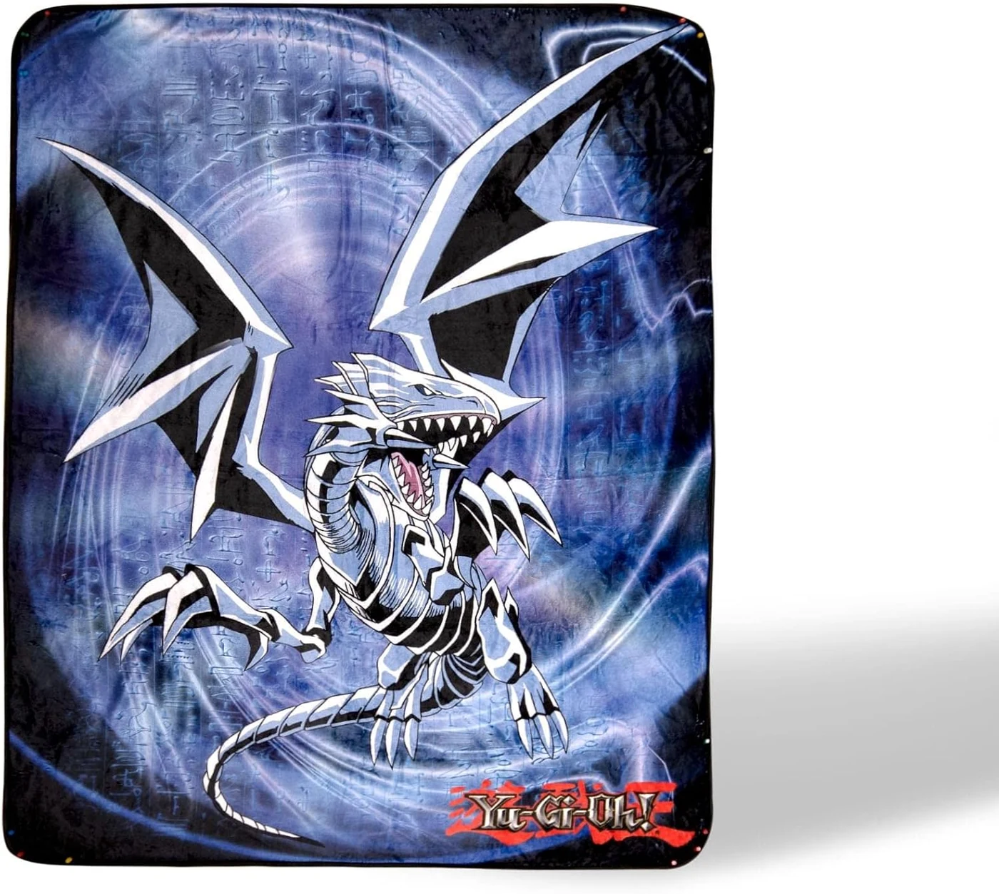 Yu-Gi-Oh! Blue-Eyes White Dragon Fleece Throw Blanket | Plush Soft Polyester Cover for Sofa and Bed, Cozy Home Decor, Luxury Room Essential | Anime Manga Gifts for Adults, Teens | 45 x 60 Inches