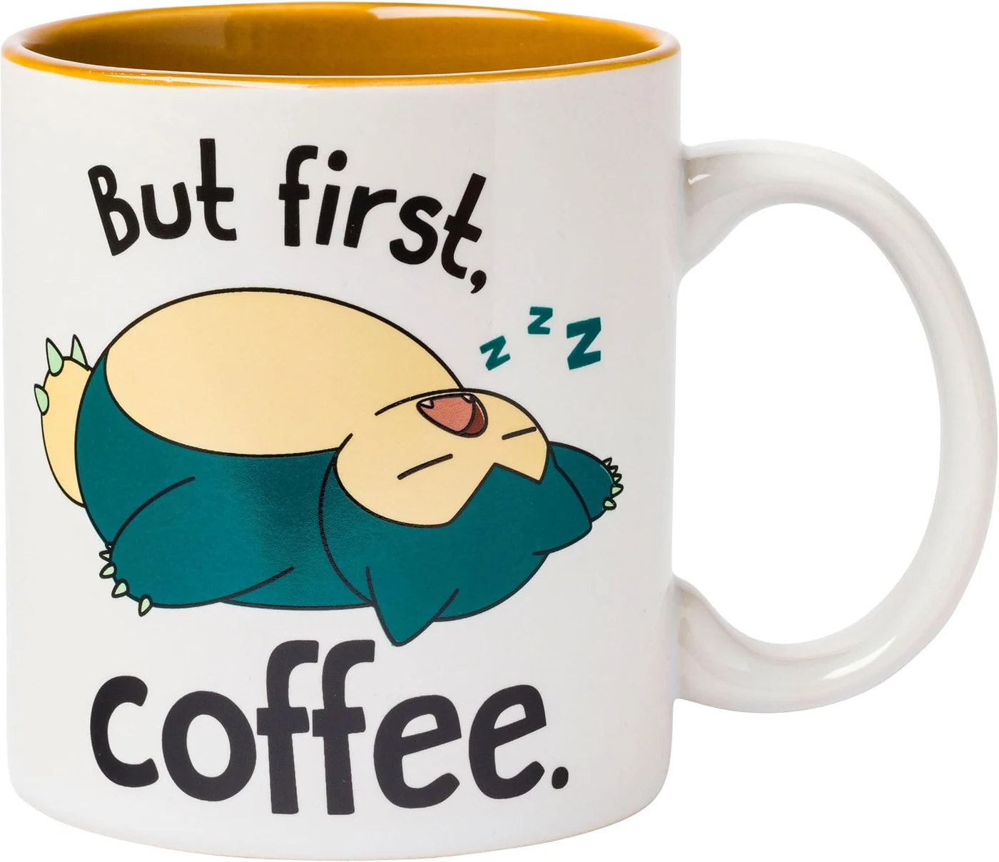 Silver Buffalo Pokémon Snorlax But First Coffee Quote, Ceramic Mug, 20oz