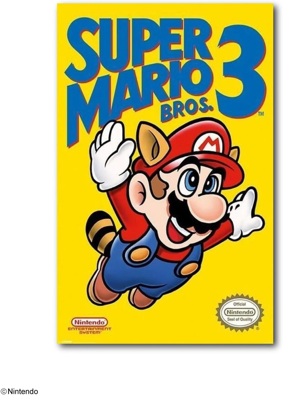 Pyramid America Super Mario Poster - Super Mario Bros 3 Poster - 11 x 17 inch for Video Game Room Decor, Room Office & Gamers – Nintendo Decorations
