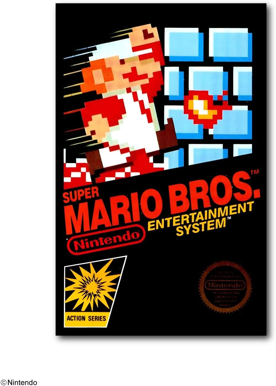 Pyramid America Super Mario Poster - Mario Bros Game Cover -11 x 17 inch Poster Print Wall Art, Ideal for Home Decor, Room Decor & Living Room Decor