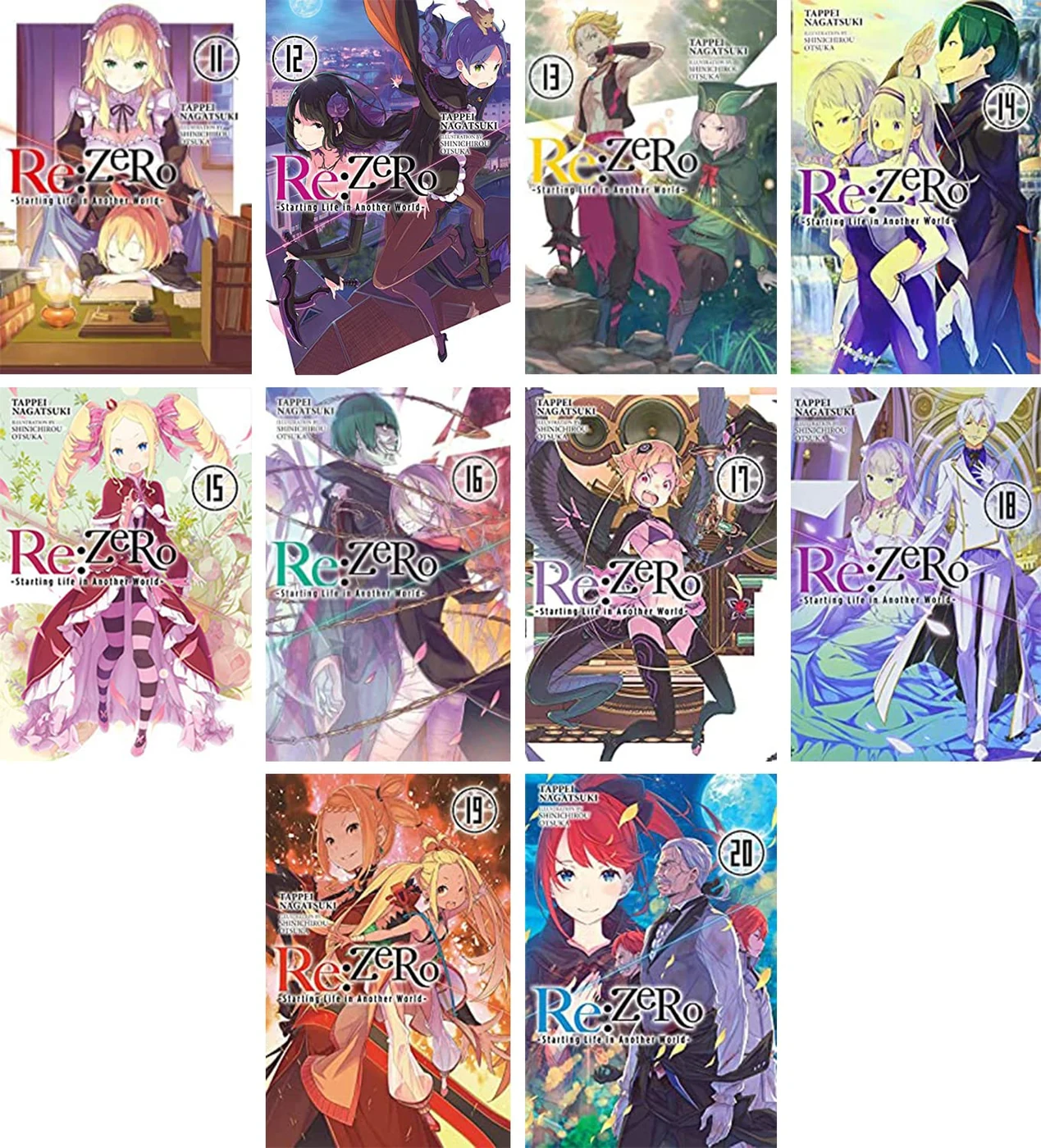 Re:ZERO -Starting Life in Another World- Vol. 11-20 Light Novel Set by Tappei Nagatsuki