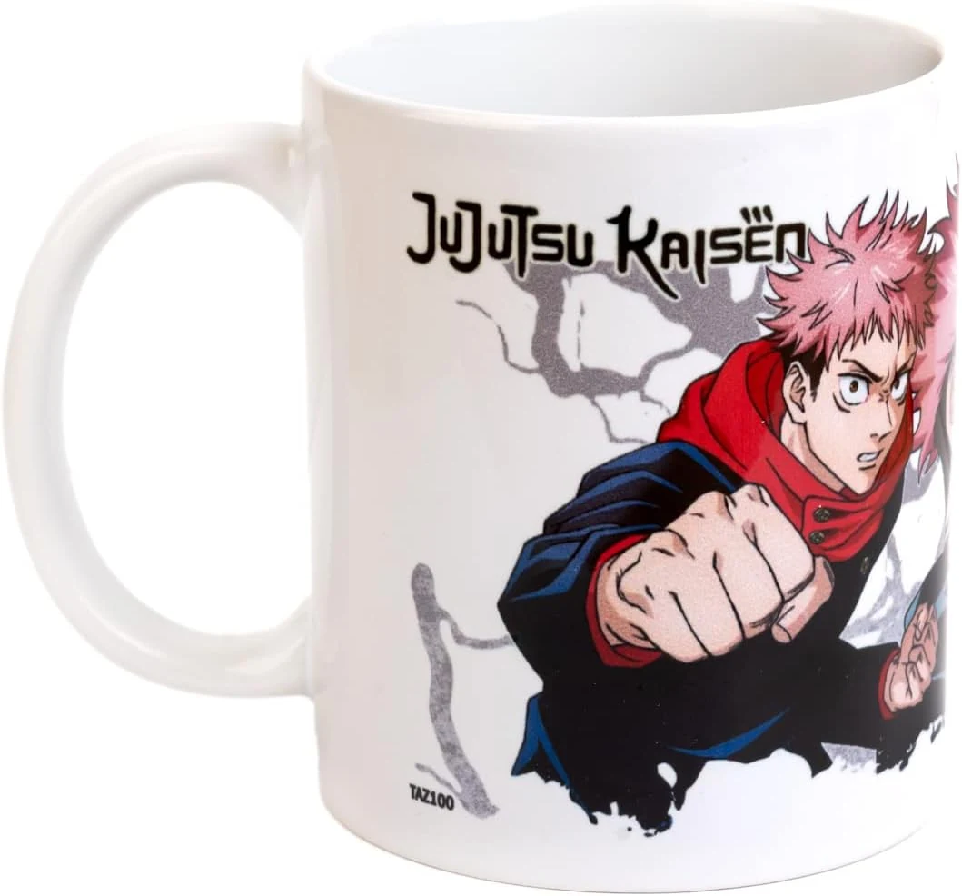 Grupo Erik Official Jujutsu Kaisen Yuji and Sukuna Ceramic Mug - 35 cl / 350 ml – 3.74 x 3.15 Inch / 9.5 x 8 cm - Jujutsu Kaisen Mug - Coffee Mug - Tea Mug - Jujutsu Kaisen Manga