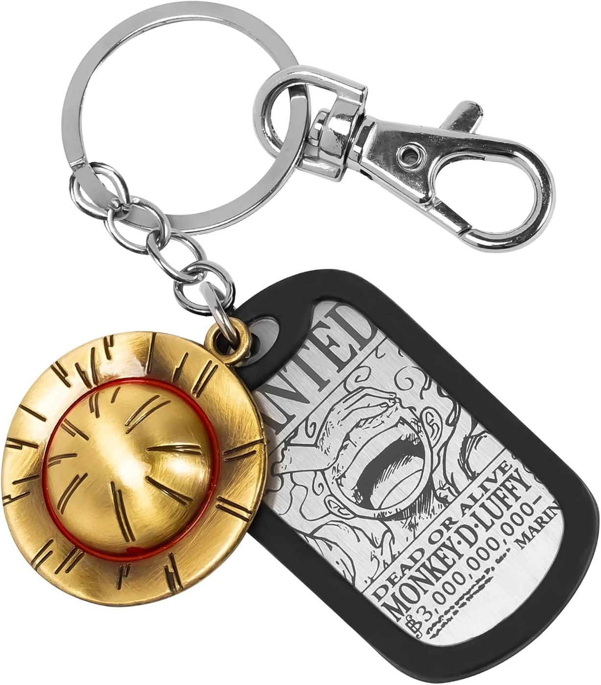 Anime Keychains with Charm & Dog Tag, Premium One Piece Keychain, One Piece Gifts with Packaging