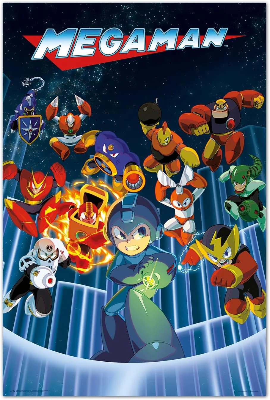 Grupo Erik Mega Man Poster - 35.8 x 24.2 inches / 91 x 61.5 cm - Shipped Rolled Up - Cool Posters - Art Poster - Posters & Prints - Wall Posters
