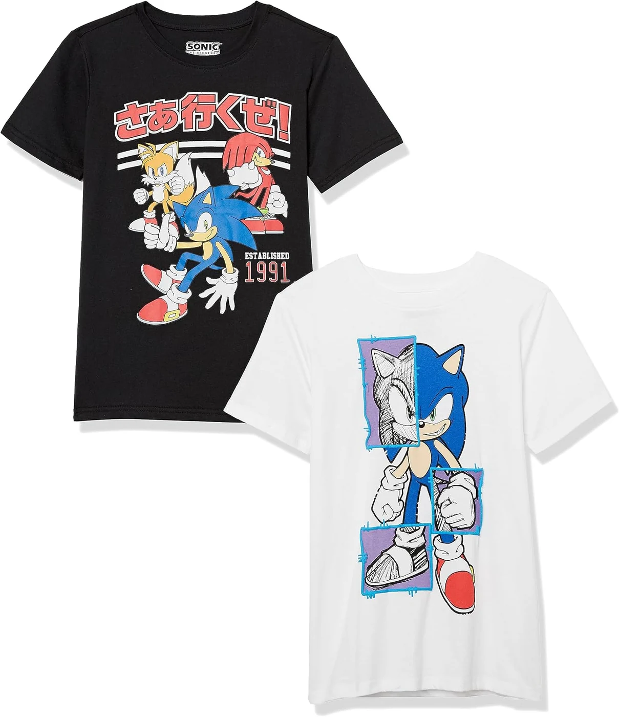 Sega Boys Sonic The Hedgehog 2 Pack Short Sleeve T-Shirt BundleT-Shirt