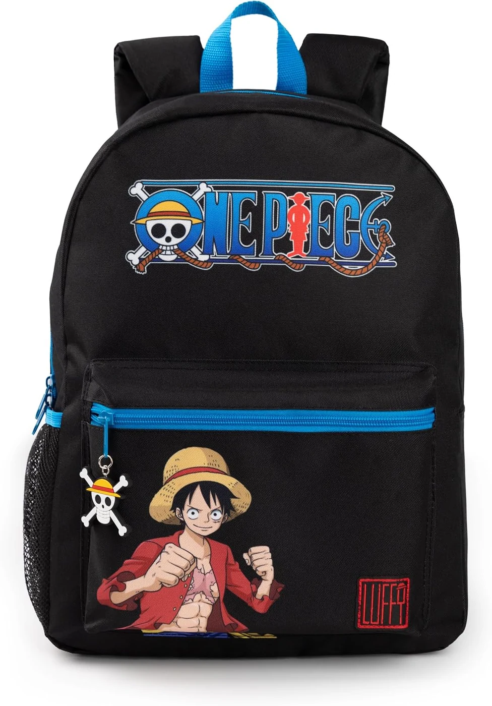 One Piece Luffy Boys Backpack | Black Rucksack with Adjustable Straps | Practical & Organised Luggage Sports School Bag | Anime Game Series Movie Merchandise Gifts for Kids & Teens