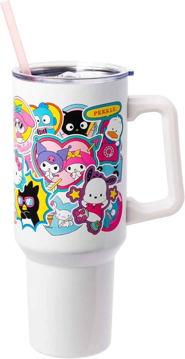 Silver Buffalo Sanrio Hello Kitty and Friends Stainless Steel Tumbler, 40oz
