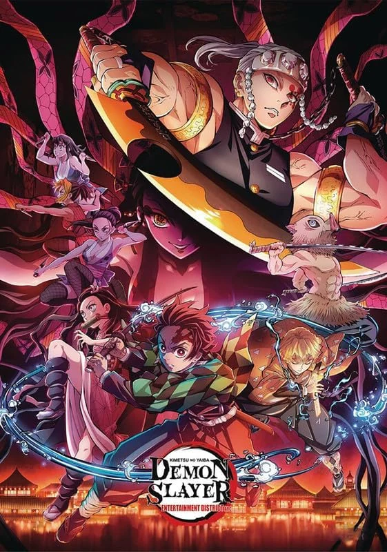 BUY ART FOR LESS Officially Licensed Demon Slayer Entertainment District 24 x 36 Inch Art Poster - Decorative Print - Poster Paper - Ready to Frame