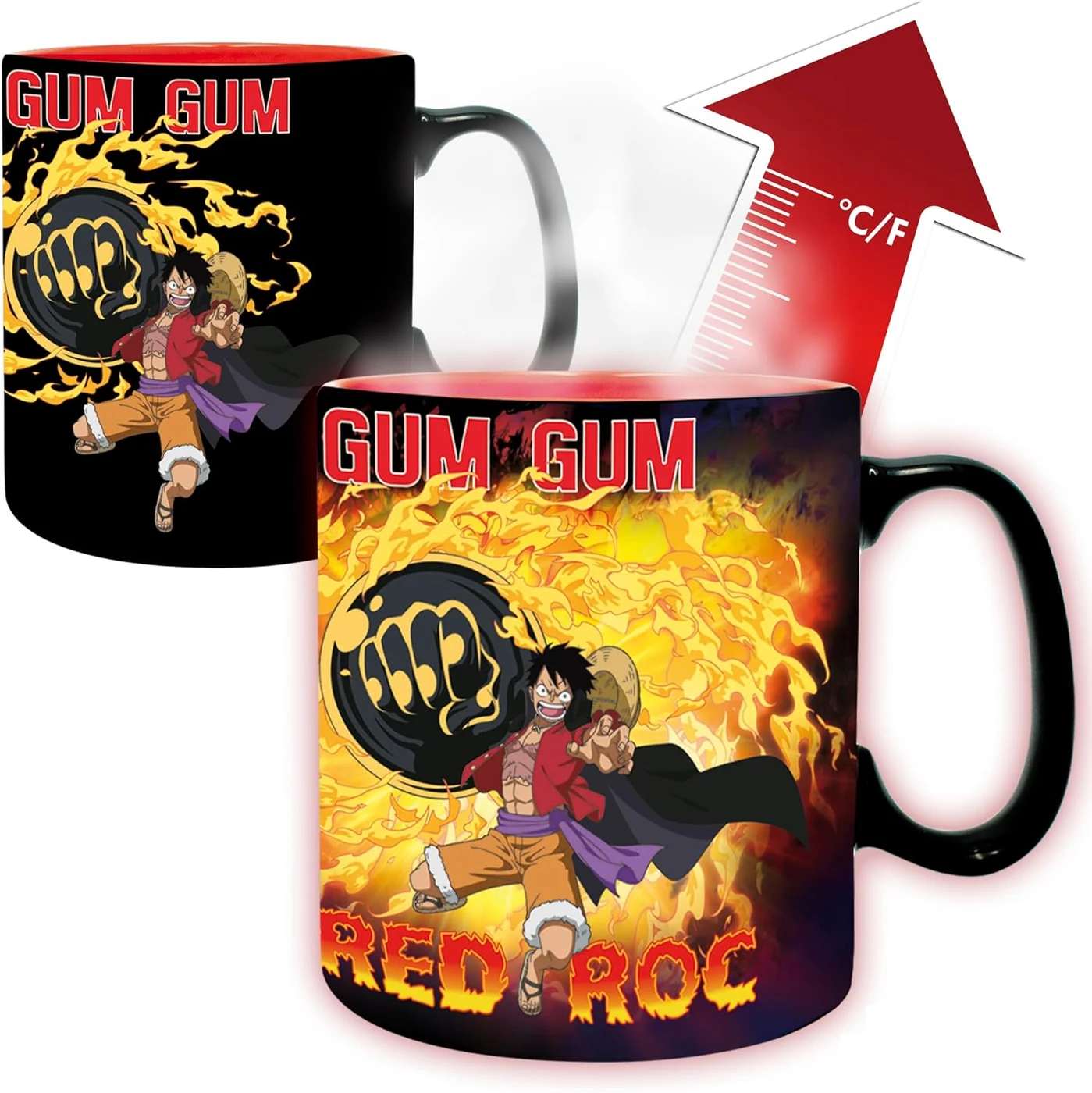 ABYSTYLE - ONE PIECE Luffy vs Kaido Thermo-Reactive Mug, Black, ABYMUGA411