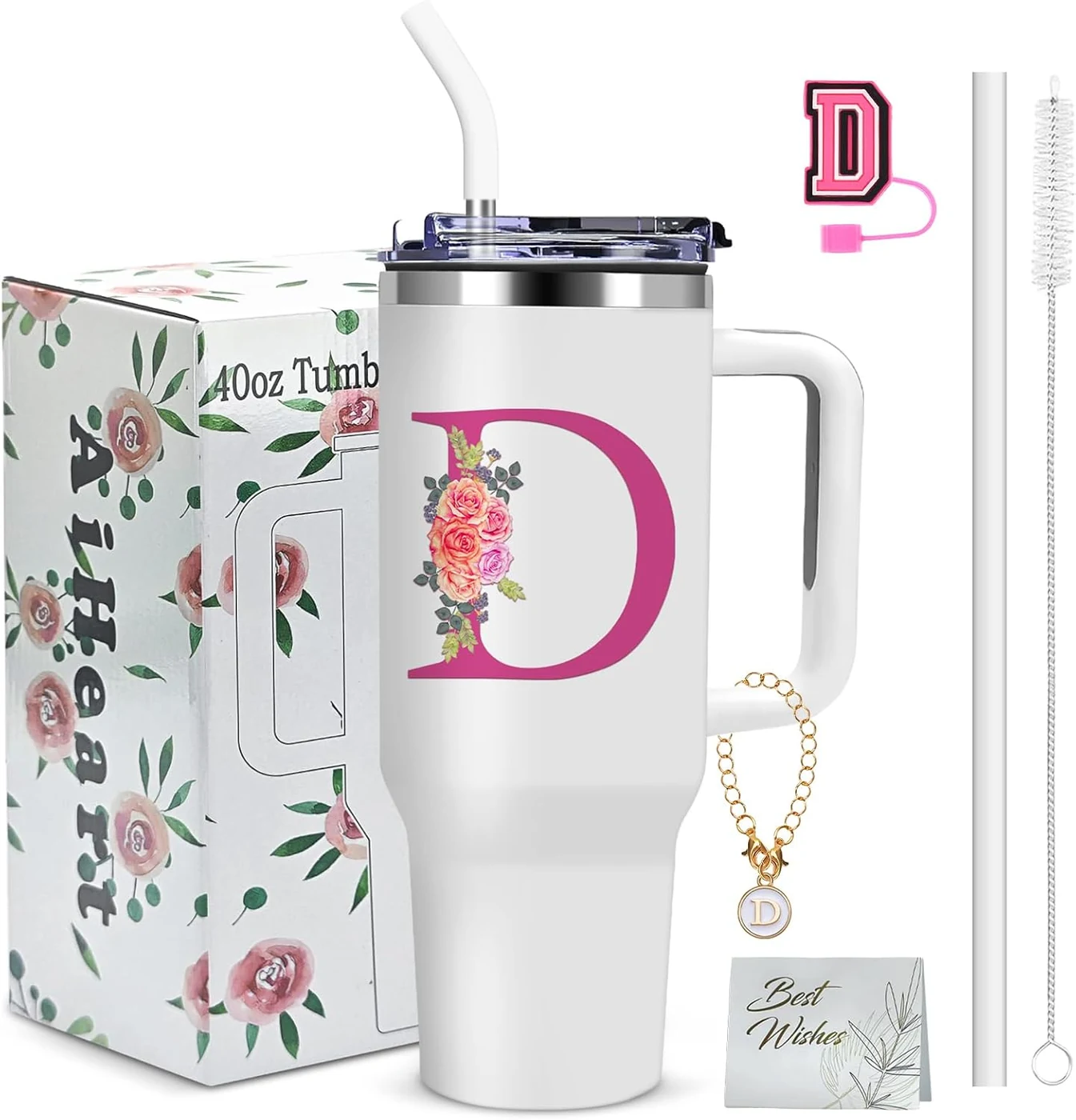 Monogrammed Gifts for Women,Gifts for Women,40oz Initial Tumbler
