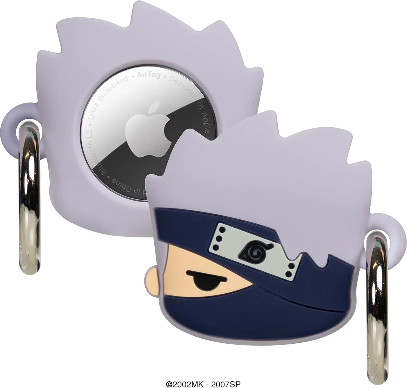 iFace Naruto Shippuden Anime Figure Case [Compatible with Apple AirTag/AirTag 2] – Silicone Protective Keychain Cover Holder [Carabiner Clip Included] – Kakashi