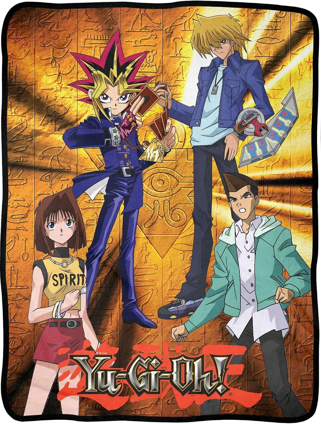 Yu-Gi-Oh! Anime Throw Blanket | Character Yami Joey Tea Tristan Poster Lightweight Soft Fleece Throw Blanket for Bed & Couch 45" x 60"