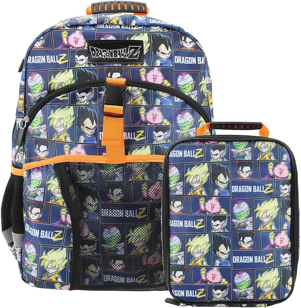 Dragon Ball Z Super Saiyan 2-Piece 16" Premium Backpack & Lunch Kit Set