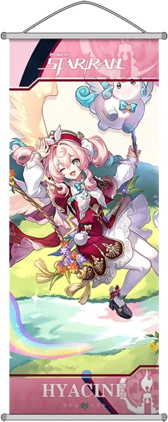 Honkai: Star Rail Scroll Poster for Indoor Décor(27.5 inch x 10 inch), Hanging Wall HD Printing Artistic Canvas Honkai: Star Rail Character Posters for Game lovers. (Hyacine)