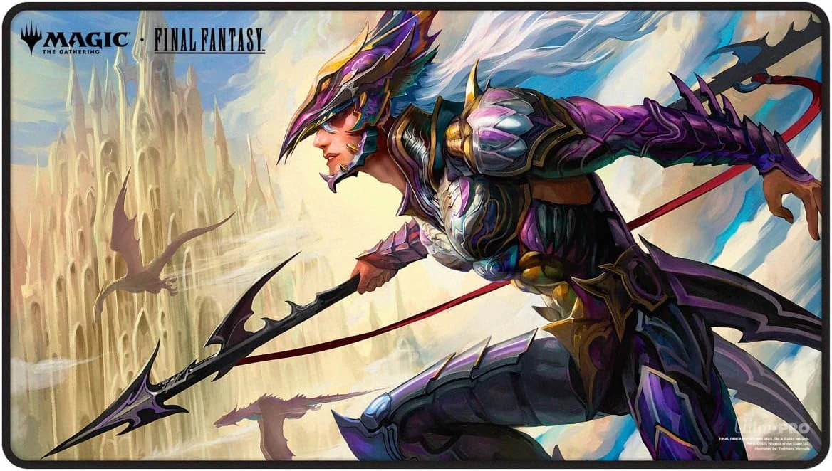 Ultra PRO - Final Fantasy x Universes Beyond Kain Highwind Black Stitched Playmat for Magic: The Gathering | Card Game Playmat, Final Fantasy Collectibles, Desk Mat Mousepad