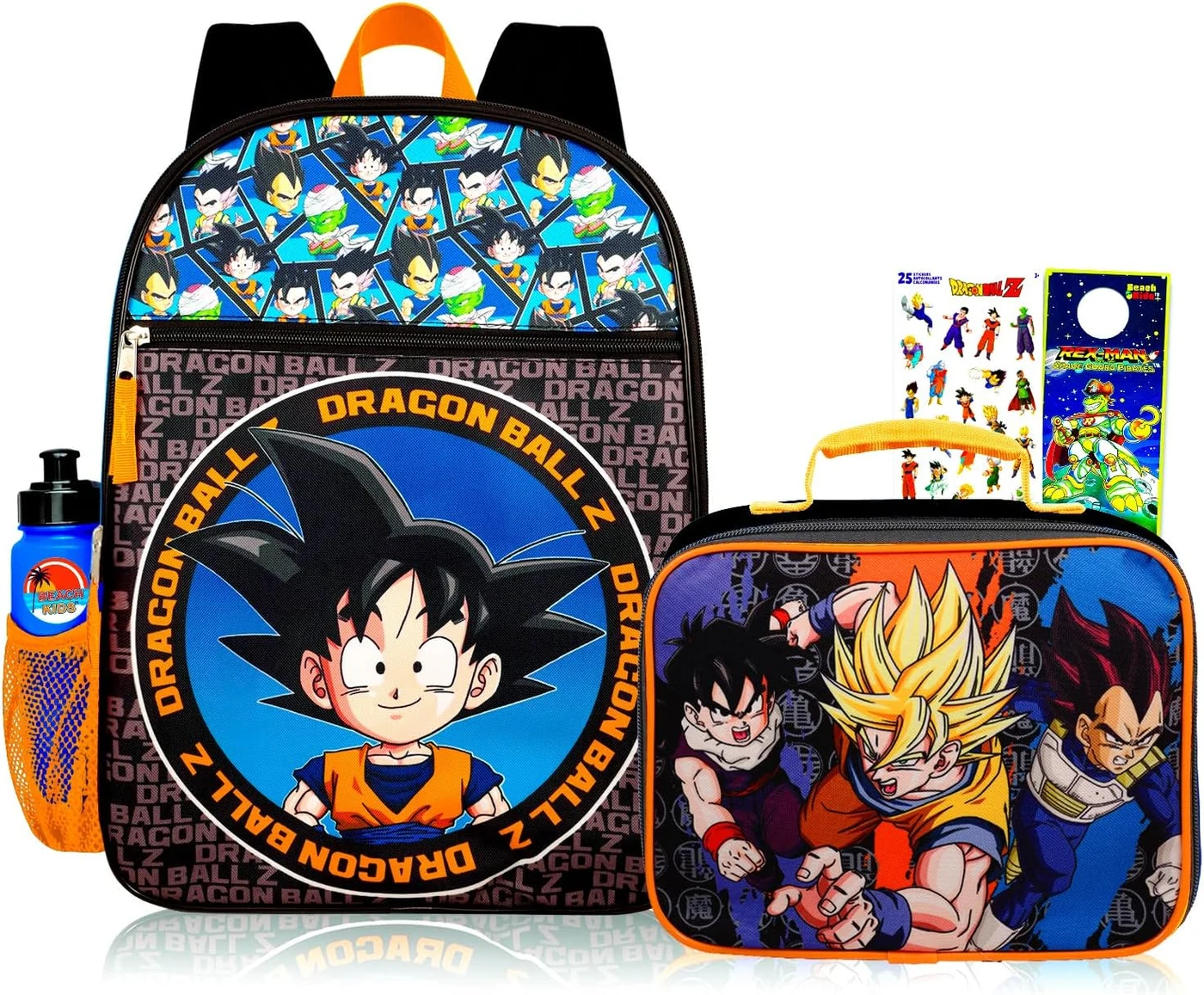 Dragon Ball Z Goku Backpack and Lunch Box Set for Boys School Bundle + More