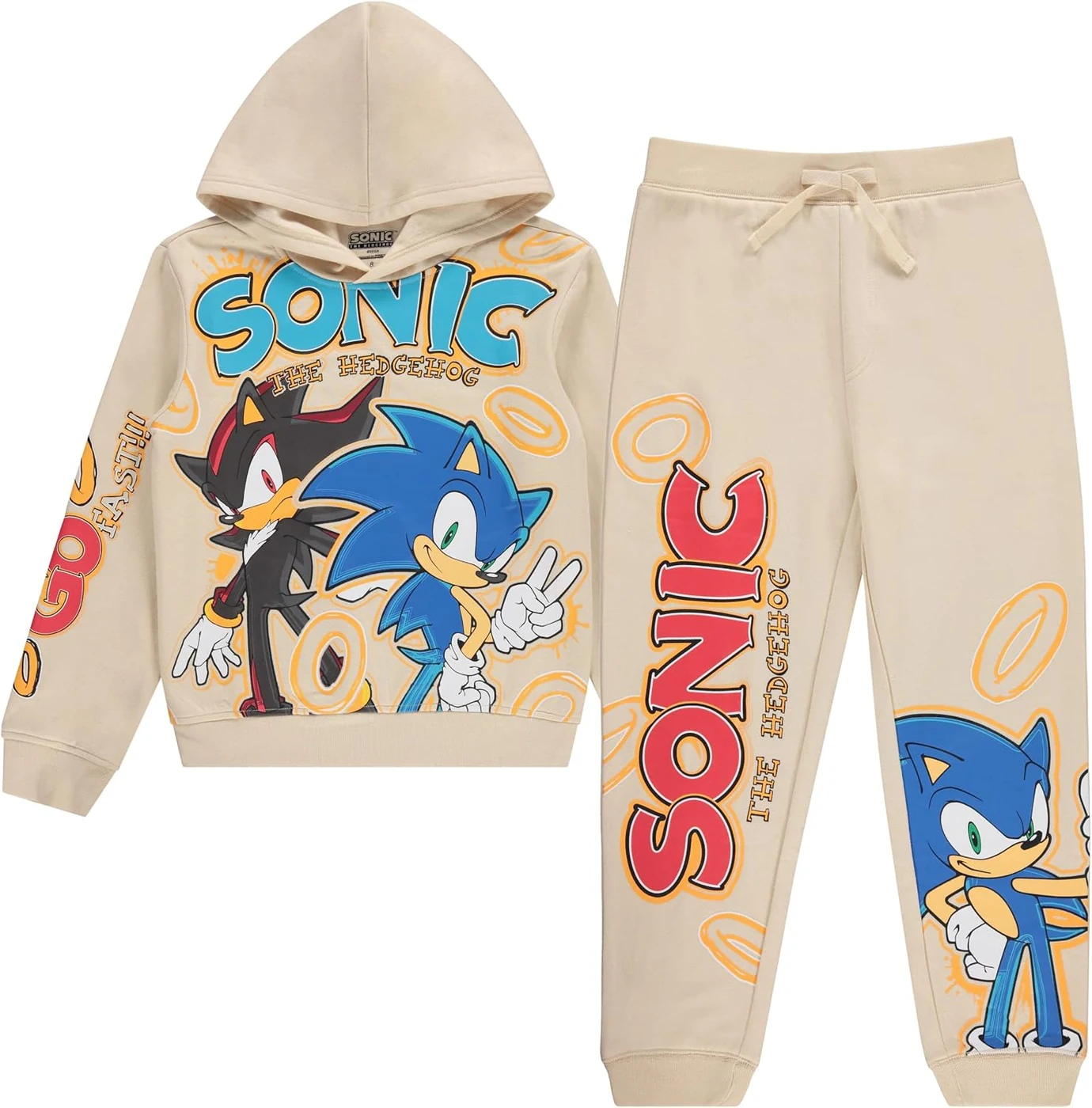 Sonic The Hedgehog Boys Hoodie and Jogger Set, 2-Piece Graphic Outfit, Sizes 4-20