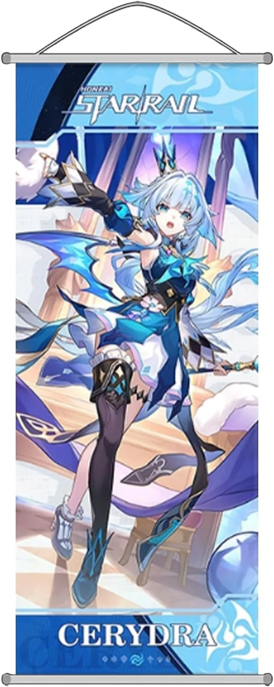 Honkai: Star Rail Scroll Poster for Indoor Décor(27.5 inch x 10 inch), Hanging Wall HD Printing Artistic Canvas Honkai: Star Rail Character Posters for Game lovers. (Cerydra)