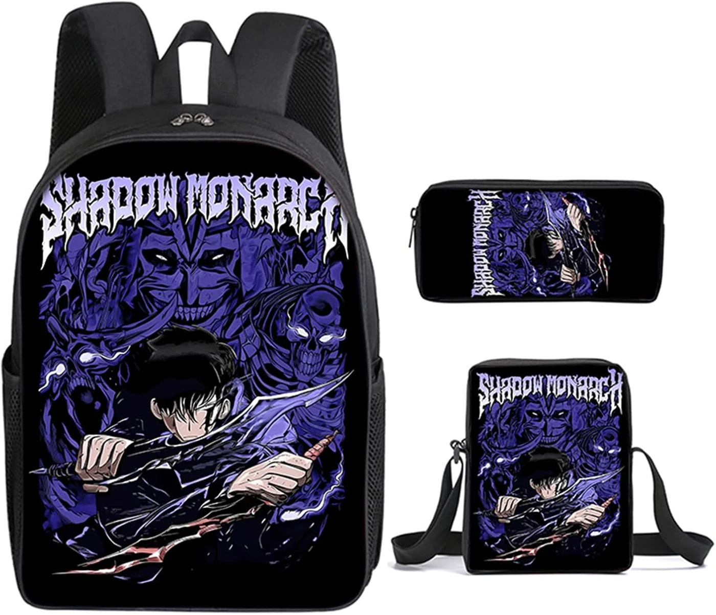 ISaikoy 3 in 1 Anime Solo Leveling Backpack Bookbag Daypack Satchel School Bag 18