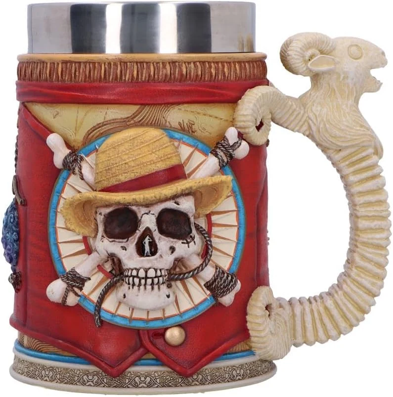 Nemesis Now One Piece Luffy Tankard Officially Licensed Collectible Mug with Stainless Steel Insert 16 Ounce