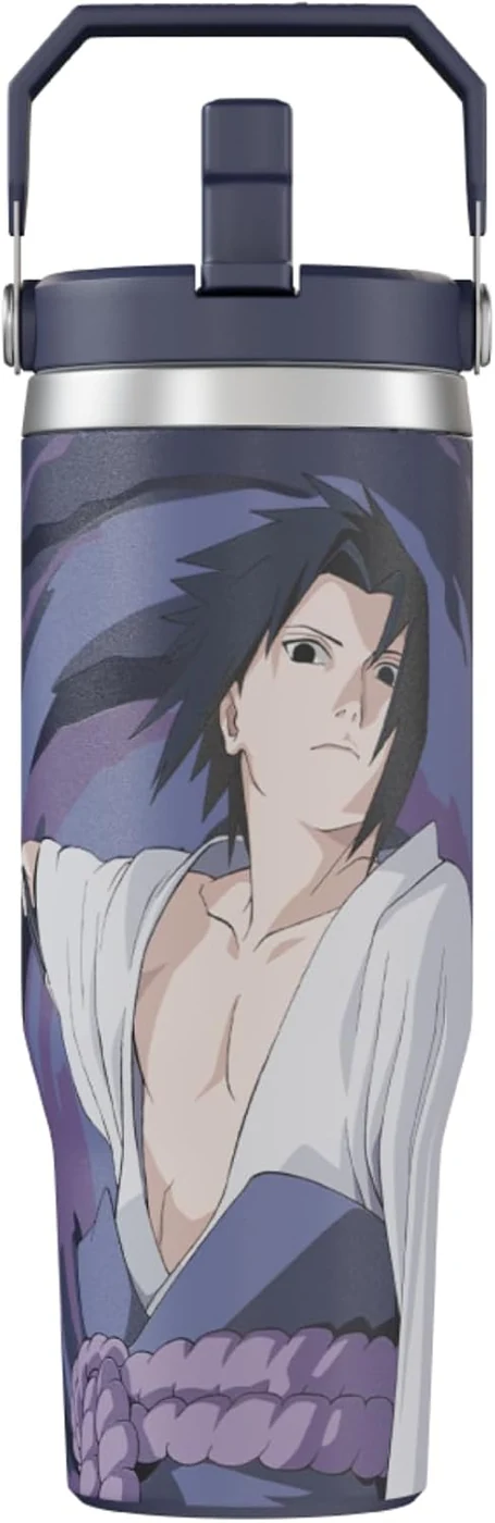 Naruto Sasuke Wrath Anime Tumbler with Lid, 30 Oz, Stainless Steel