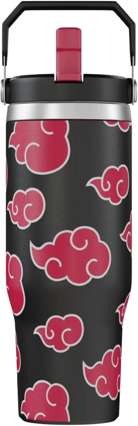 Naruto Akatsuki Cloud Anime Tumbler with Lid, 30 Oz, Stainless Steel
