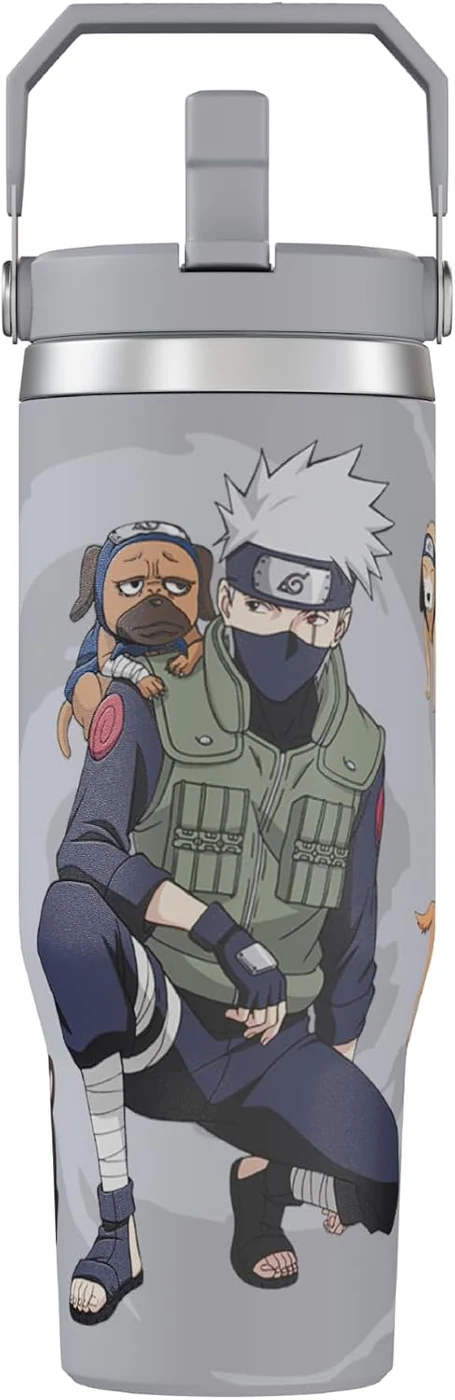 Naruto Kakashi Ninja Pup Anime Tumbler with Lid, 30 Oz, Stainless Steel