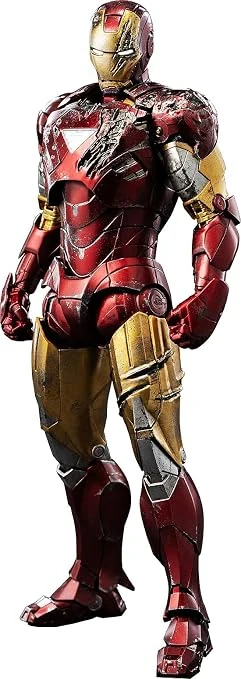 Threezero Marvel Studios' The Infinity Saga DLX Iron Man Mark 6 Battle Damaged DLX Iron Man Mark 6 1/12 Scale ABS & PVC & POM & Zinc Alloy & Other Metal Pre-Painted Action Figure