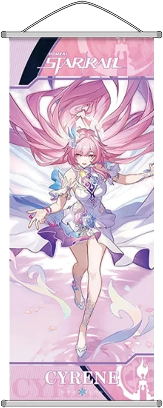 Rainteam Honkai: Star Rail Scroll Poster for Indoor Décor(27.5 inch x 10 inch), Hanging Wall HD Printing Artistic Canvas Honkai: Star Rail Character Posters for Game lovers. (Cyrene)