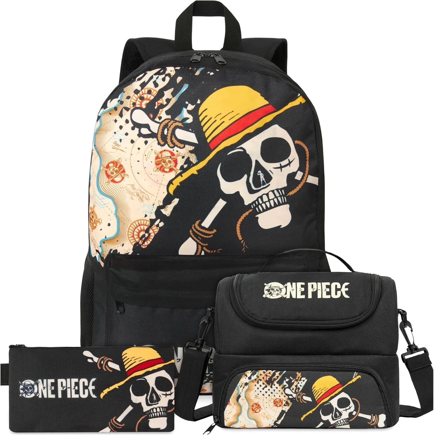 Get Trend One Piece Boys Backpack, Lunch Bag & Pencil Case, 3 Piece Set