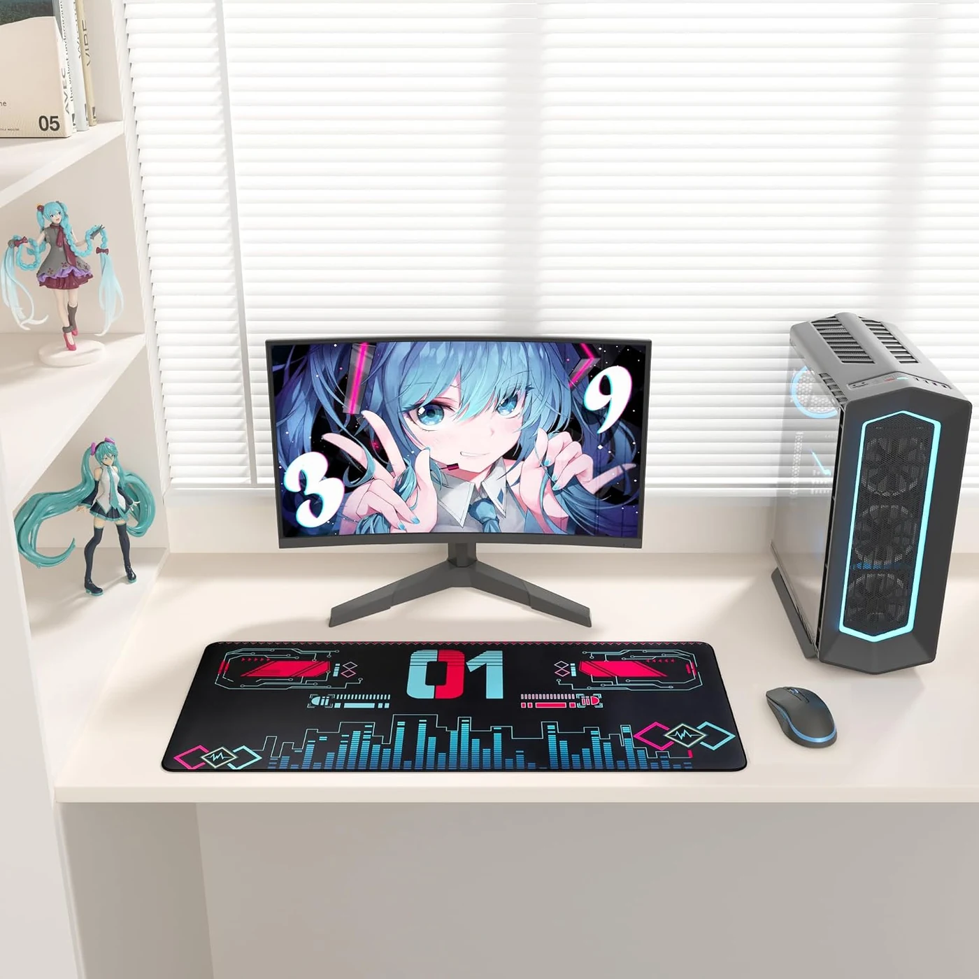 Mouse Pad 35.4x15.7 for Hatsune Miku Collaboration Series Desk Mat