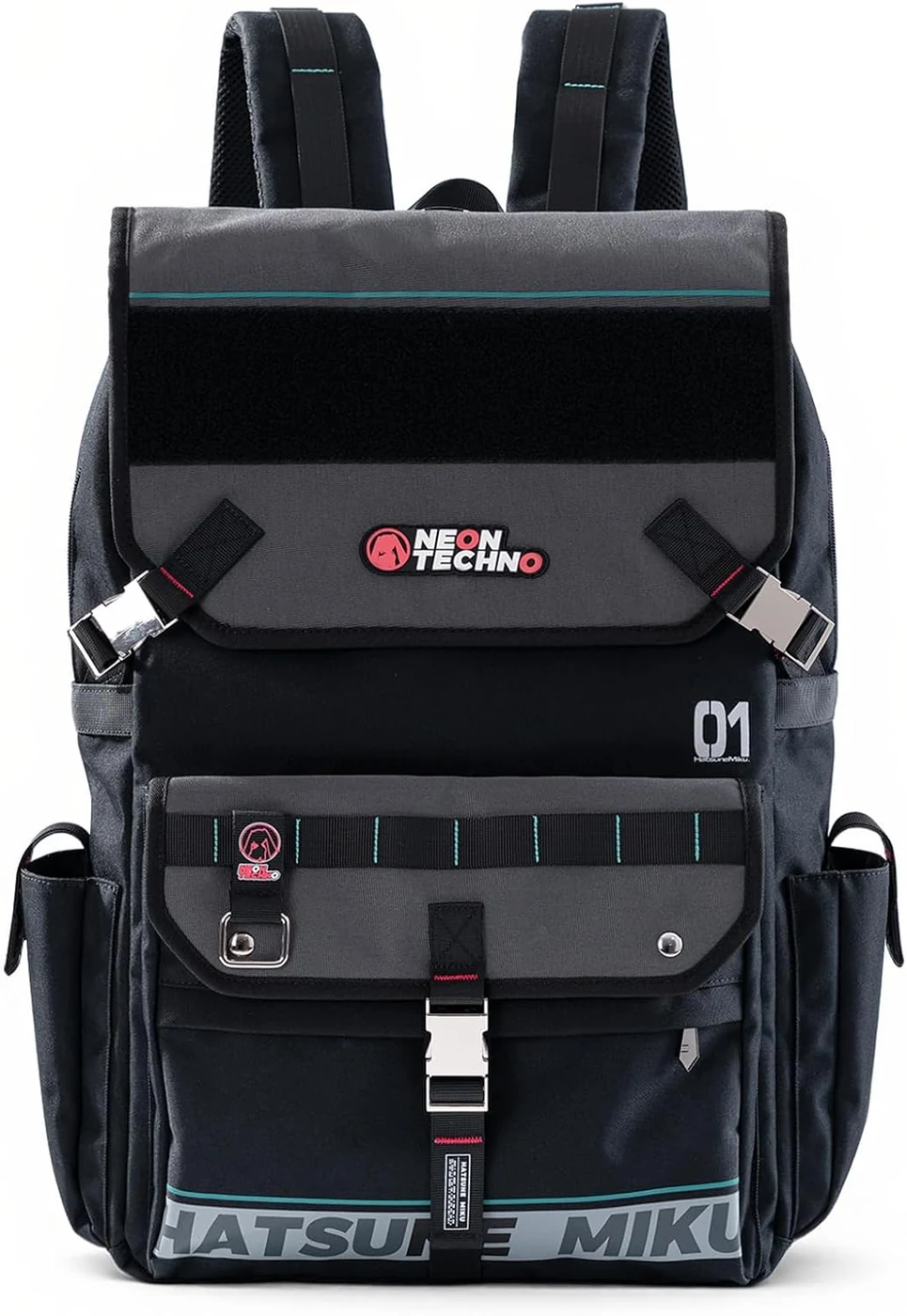 Anime Backpack 25L, Neon EDM Techwear Travel Daypack - Collaboration Series for Hatsune Miku