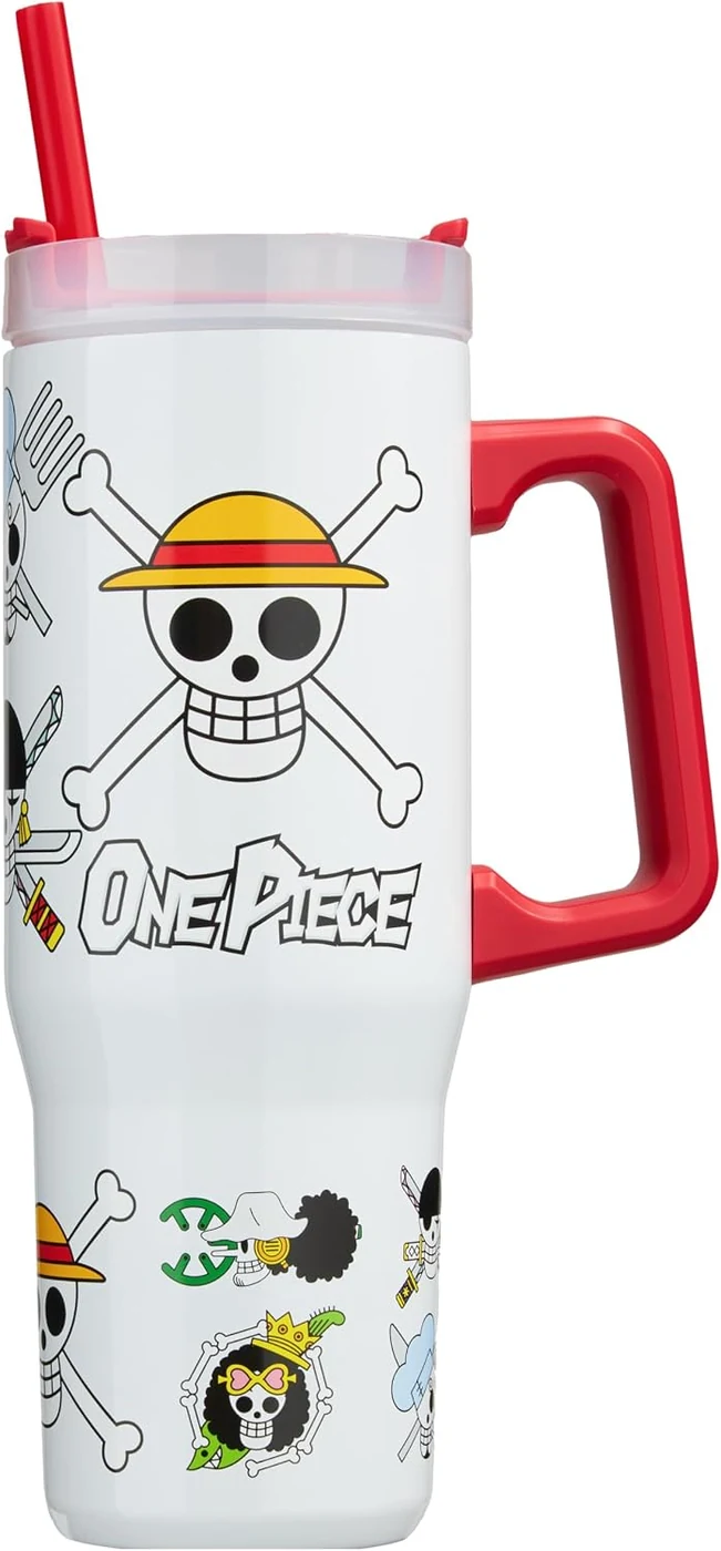 Get Trend One Piece Tumbler with Handle and Straw 32 oz, Keeps Hot 8 Hrs, Cold 12H & Ice 42H, BPA-Free Insulated Stainless Steel Water Bottle, Travel Mug, Anime Gifts (Multi One Piece)