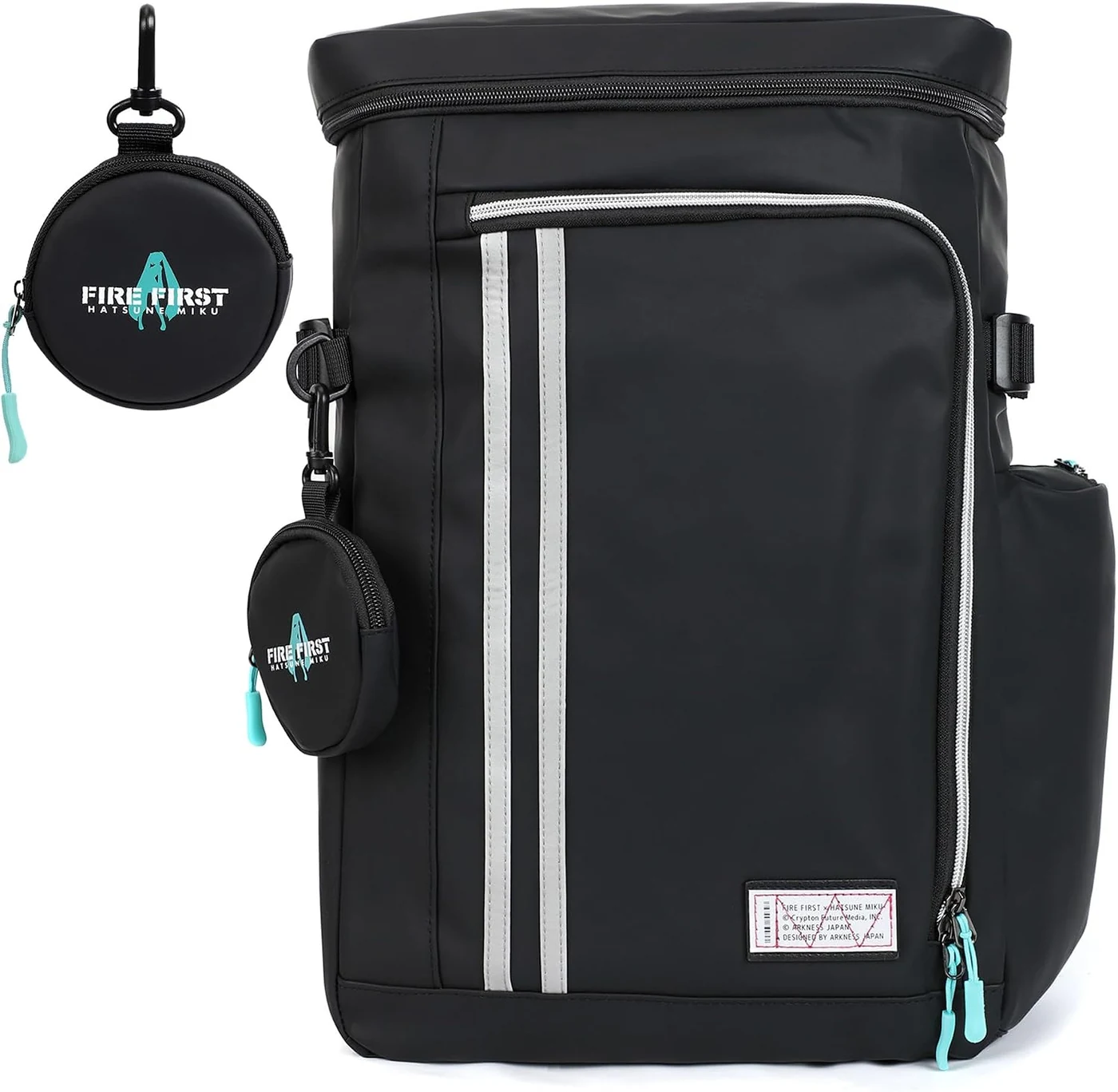 FIREFIRST x Hatsune Miku Backpack-Black,19L-Miku Merch Birthday Gift