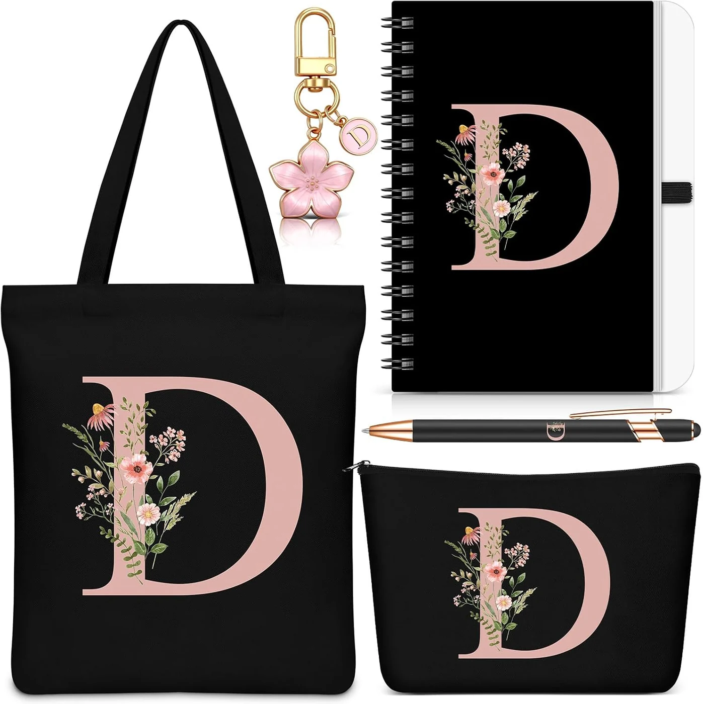 Talltalk 5 Pcs Initial Tote Bag Gifts for Women