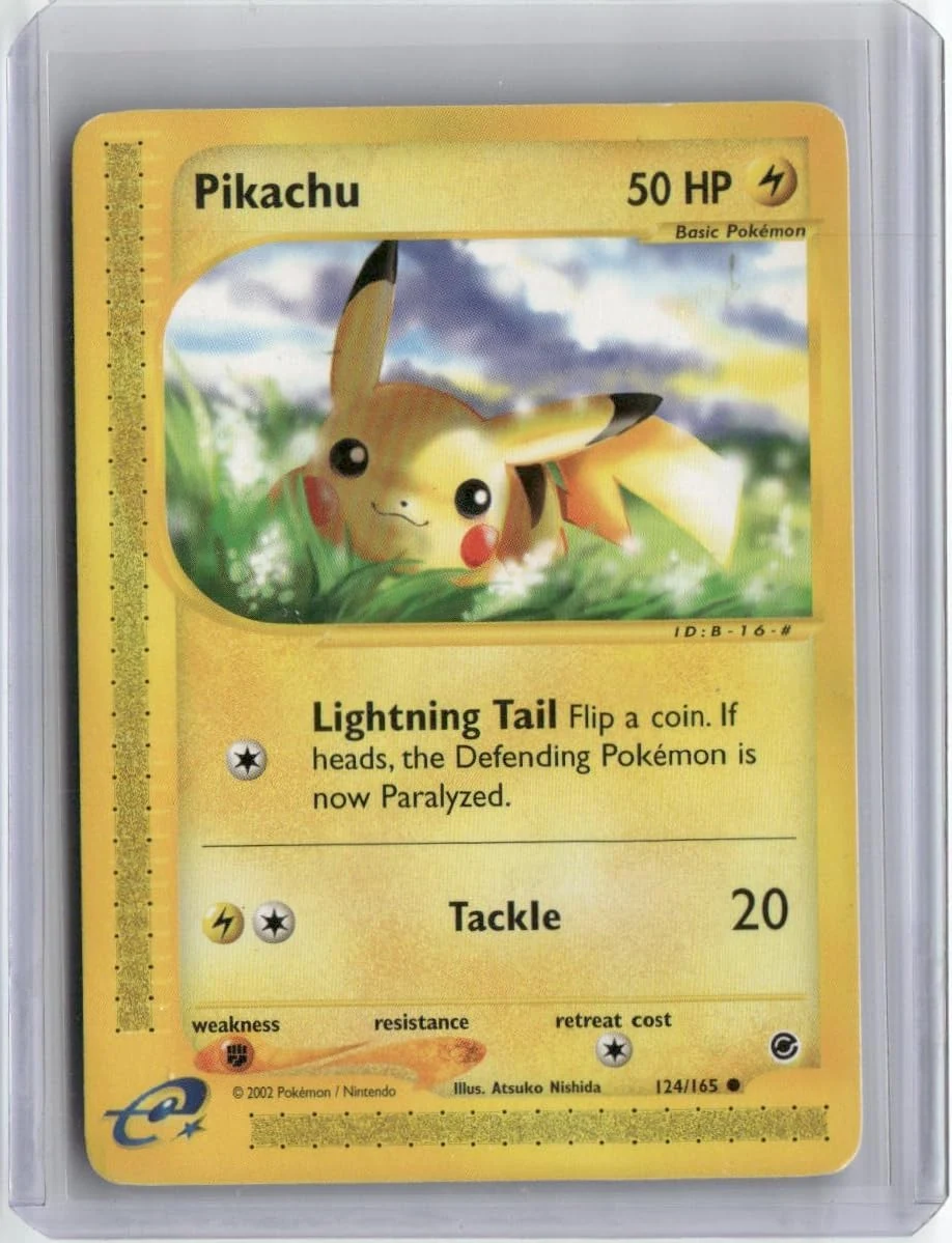 2002 PKM Expedition Pikachu 124/165 Common TCG Trading Card Game Card
