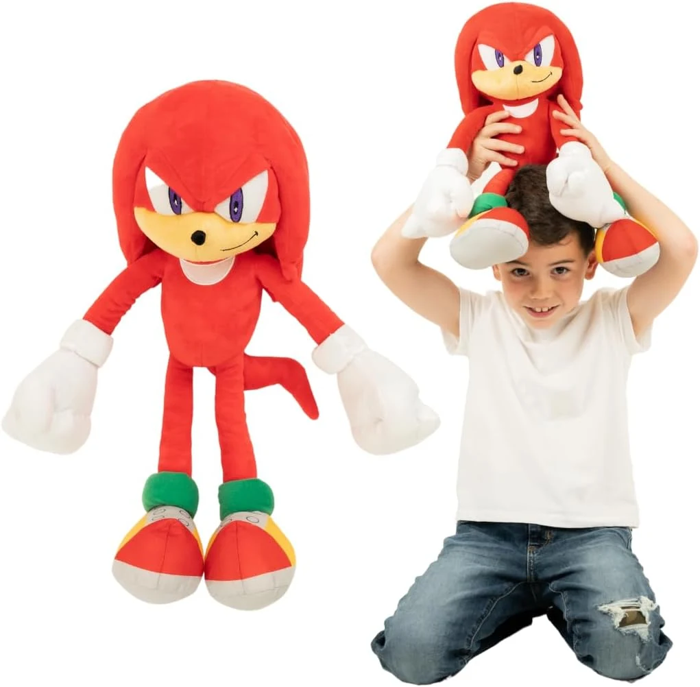 Sonic The Hedgehog Anime Knuckles The Echidna Kids Plush Cuddly Cuddle Pillow, Super Soft & Cozy, 18.50" Tall, (Officially Licensed Product) by Franco