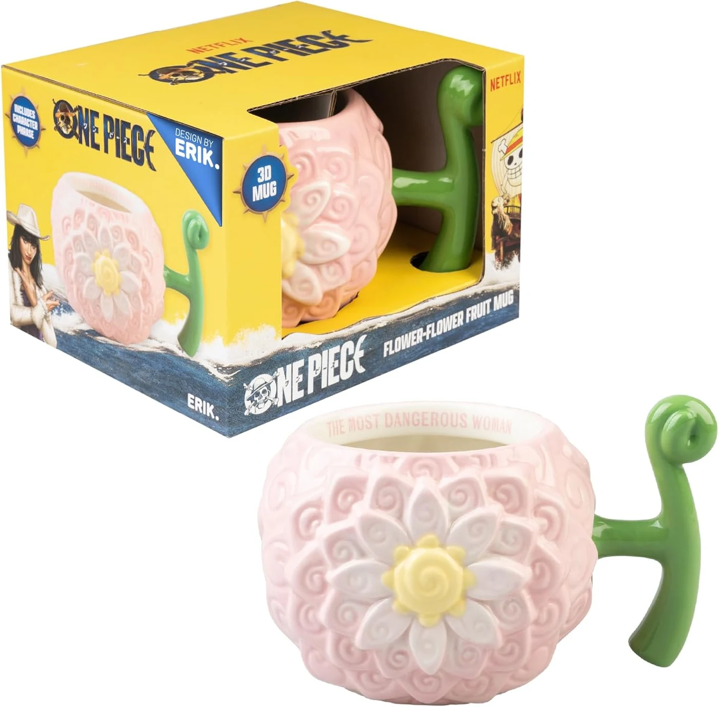Grupo Erik Ceramic Mug - One Piece Manga Gifts - Flower-Flower Fruit | 22 oz - 650 ml Coffee Mug Tea, Cool Mugs and Cups | One Piece Gifts Under 20 Pounds